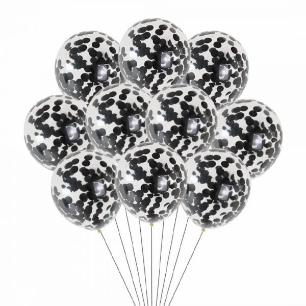 12” Latex Confetti Balloons - Pack of 10