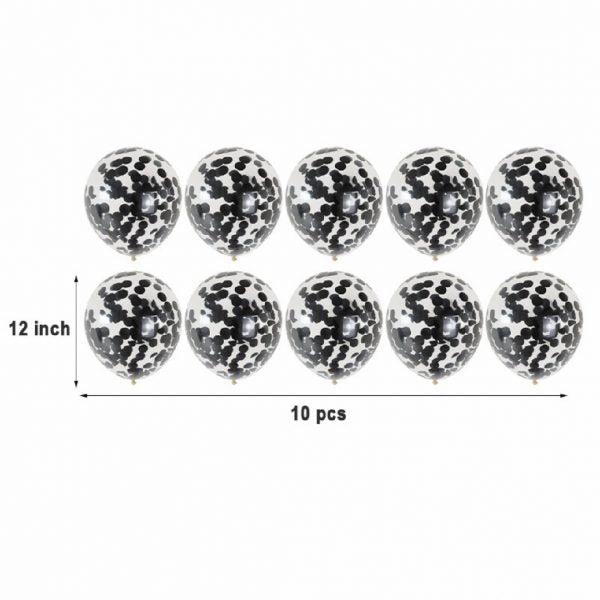 12” Latex Confetti Balloons - Pack of 10