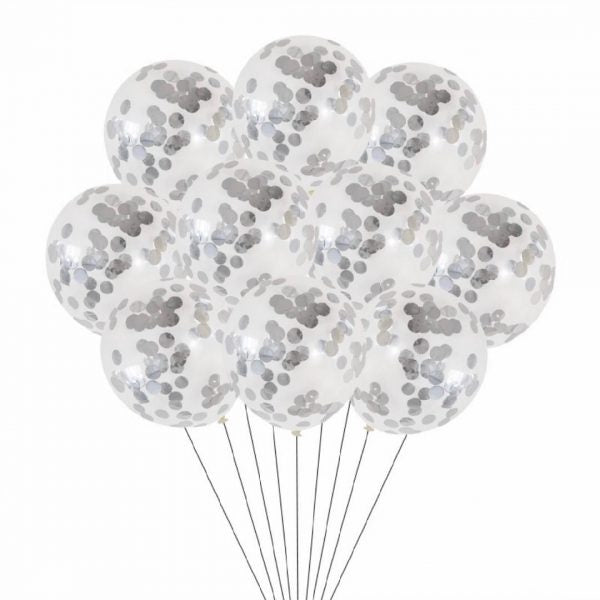 12” Latex Confetti Balloons - Pack of 10