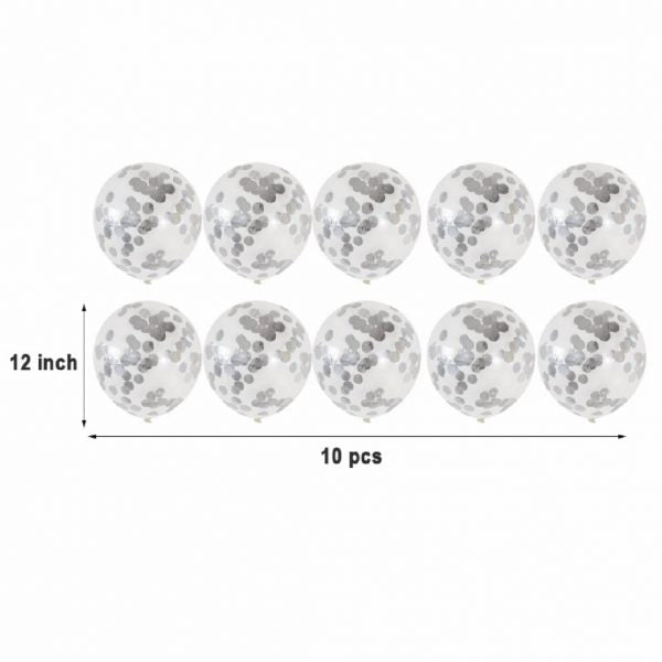 12” Latex Confetti Balloons - Pack of 10
