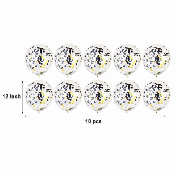 12” Latex Confetti Balloons - Pack of 10