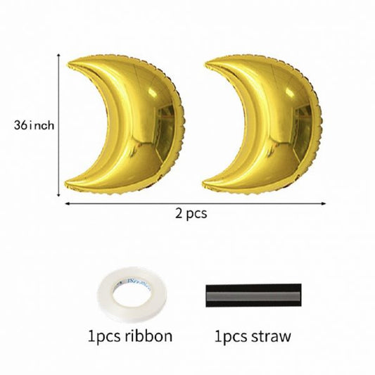 36" Self Sealing Crescent Foil Balloon - 2 Pcs