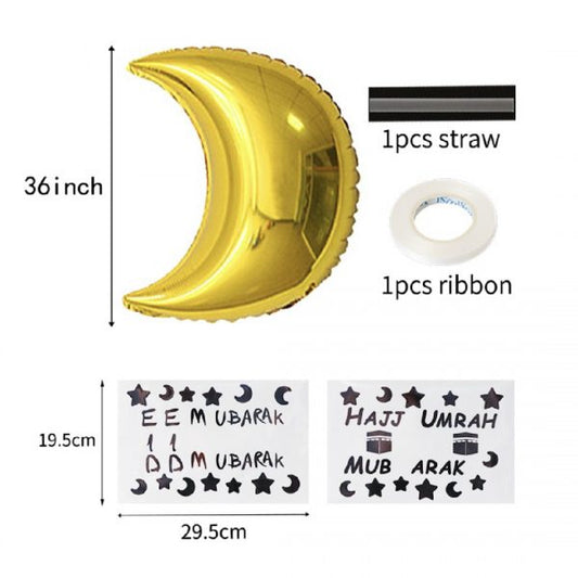 36" Self Sealing Crescent Foil Balloon - 1 Pc