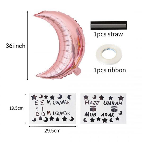 36" Self Sealing Crescent Foil Balloon - 1 Pc