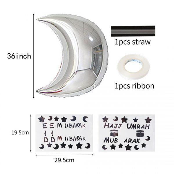 36" Self Sealing Crescent Foil Balloon - 1 Pc