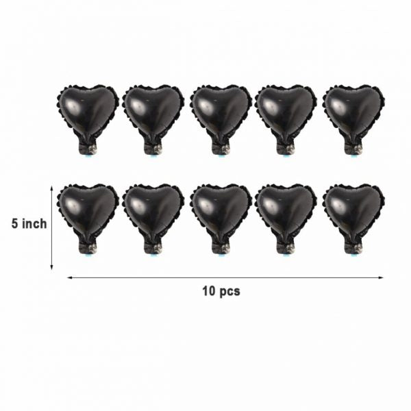 5" Heart Shaped Foil Balloons - Pack of 10