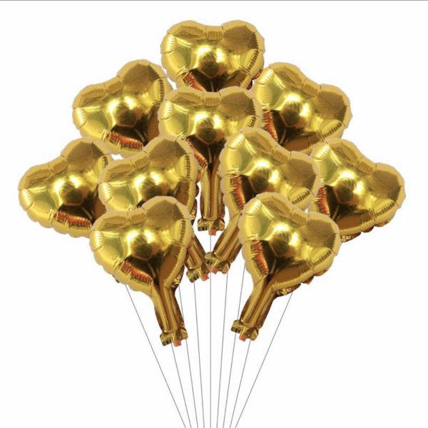 5" Heart Shaped Foil Balloons - Pack of 10