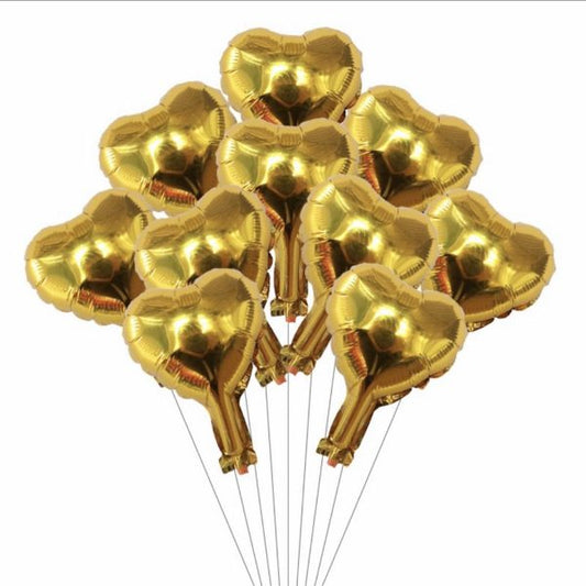 5" Heart Shaped Foil Balloons - Pack of 10
