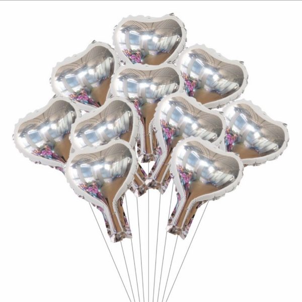 5" Heart Shaped Foil Balloons - Pack of 10