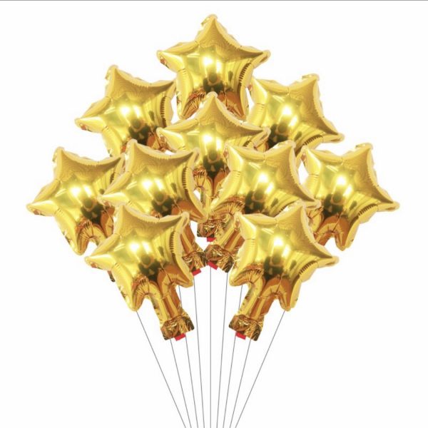 5" Star Shaped Foil Balloons - Pack of 10