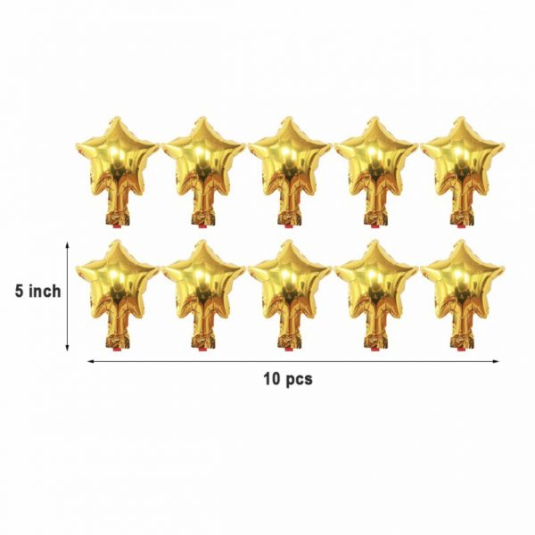 5" Star Shaped Foil Balloons - Pack of 10