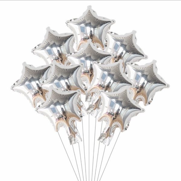 5" Star Shaped Foil Balloons - Pack of 10