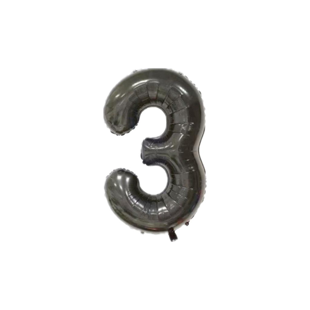 Black 34-inch Foil Balloon Number 3