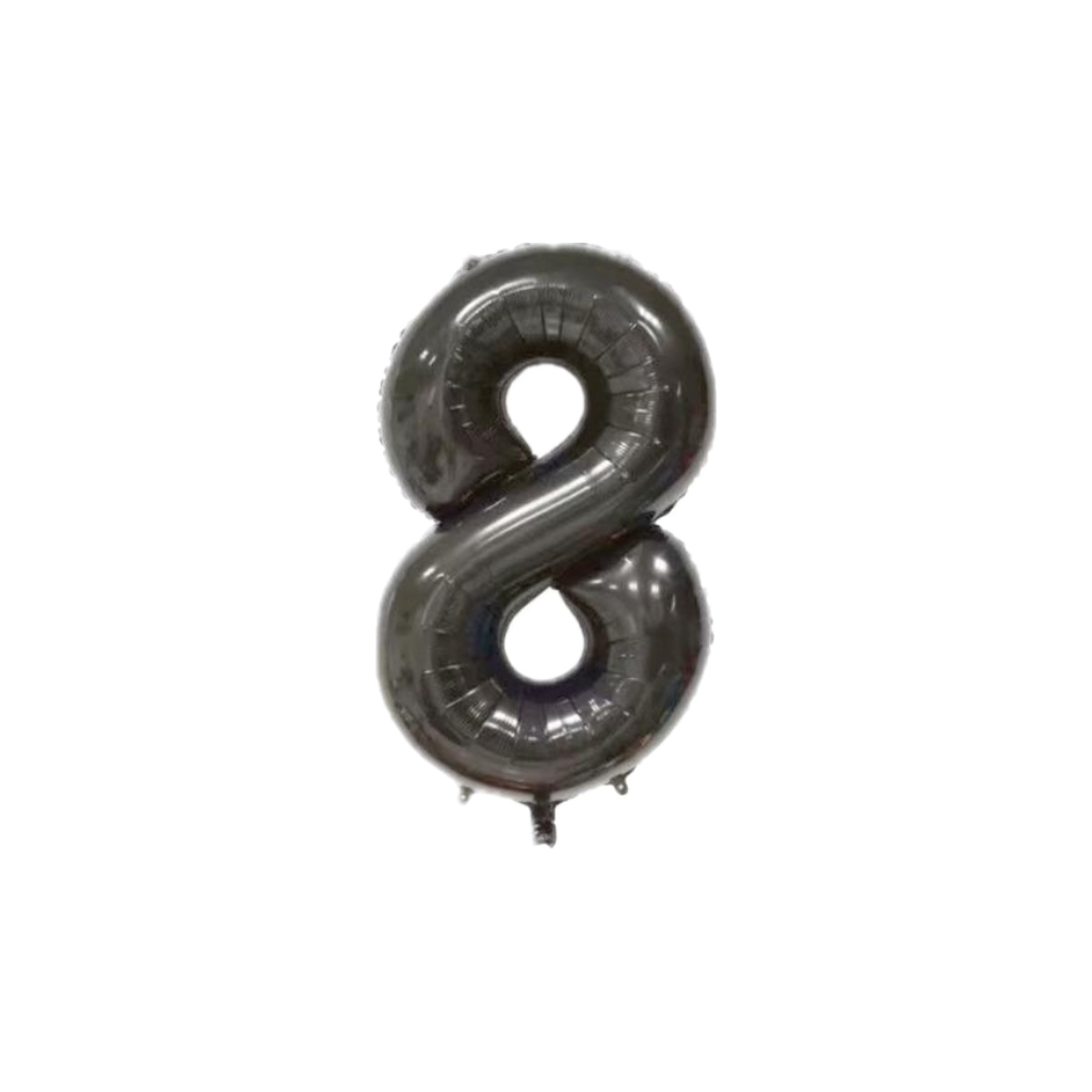 Black 34-inch Foil Balloon Number 8