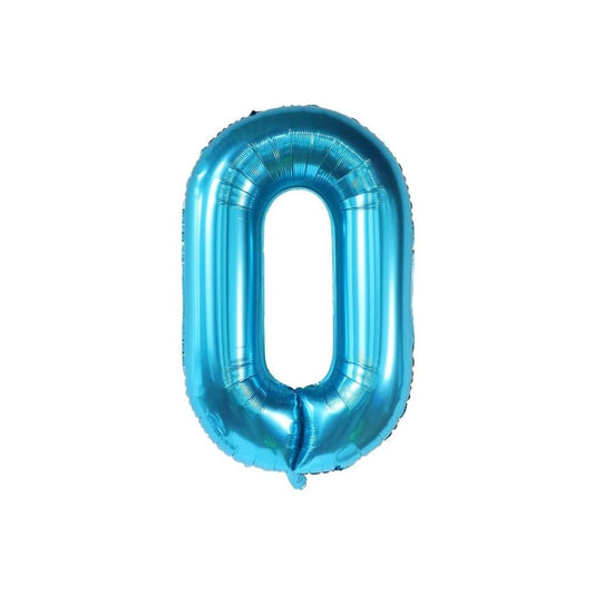 Blue 34-inch Foil Balloon Number 0