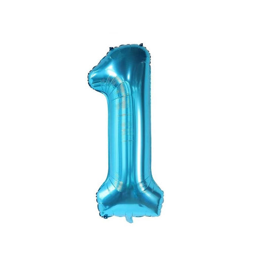 Blue 34-inch Foil Balloon Number 1