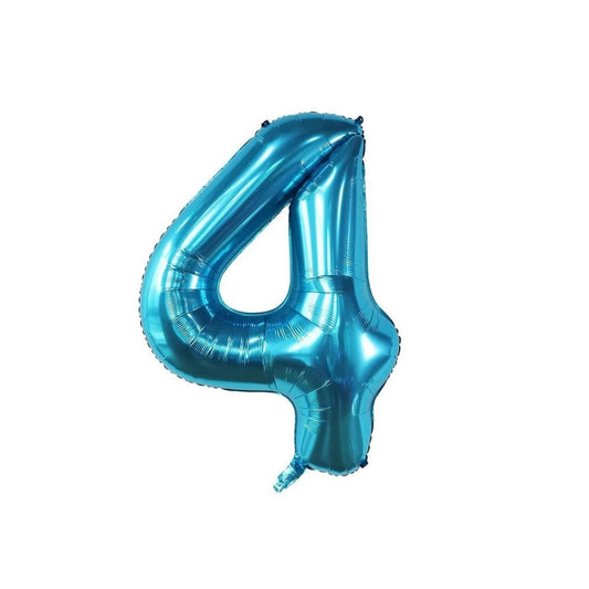 Blue 34-inch Foil Balloon Number 4