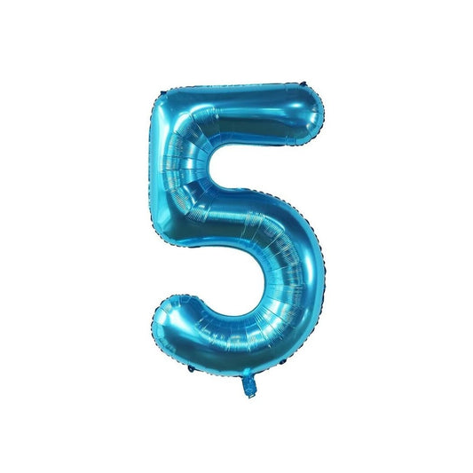Blue 34-inch Foil Balloon Number 5