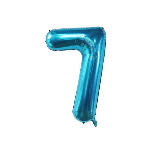 Blue 34-inch Foil Balloon Number 7