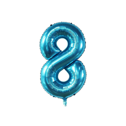 Blue 34-inch Foil Balloon Number 8