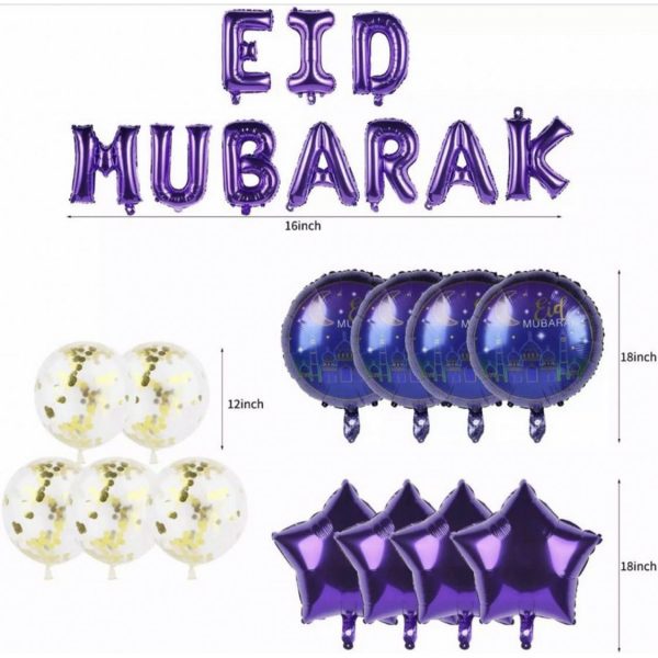 Eid Mubarak Special Foil & Latex Balloons Set
