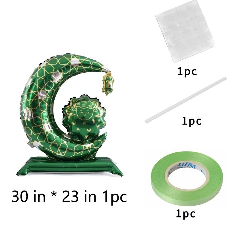 Eid ul Adha Mubarak Crescent Foil Balloon Green