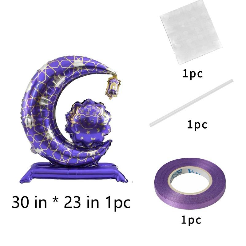 Eid ul Adha Mubarak Crescent Foil Balloon Purple