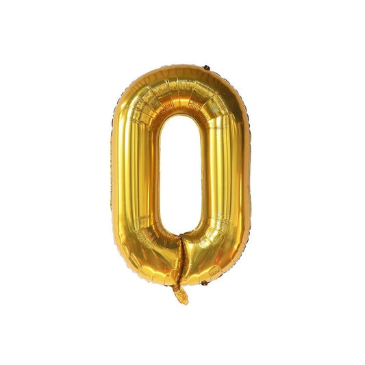 Gold 34-inch Foil Balloon Number 0