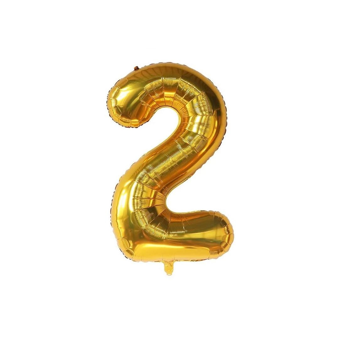 Gold 34-inch Foil Balloon Number 2