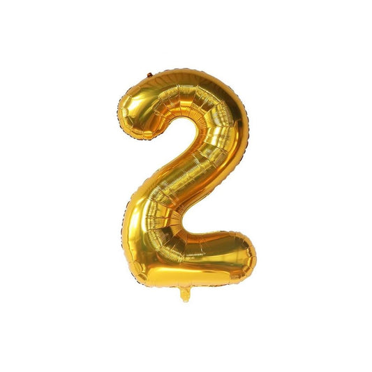Gold 34-inch Foil Balloon Number 2