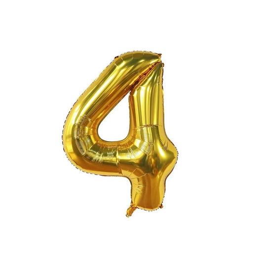 Gold 34-inch Foil Balloon Number 4