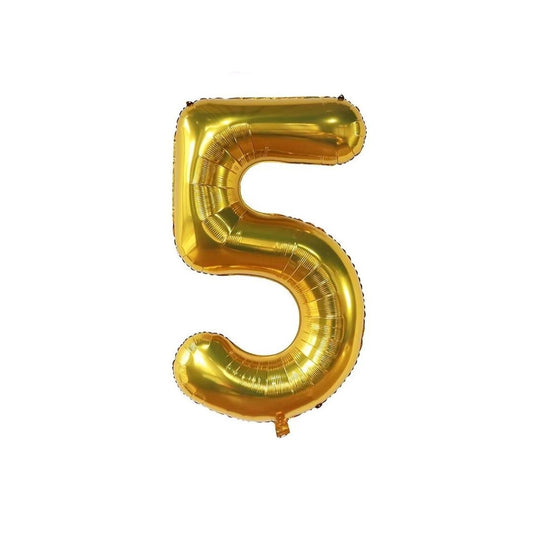 Gold 34-inch Foil Balloon Number 5