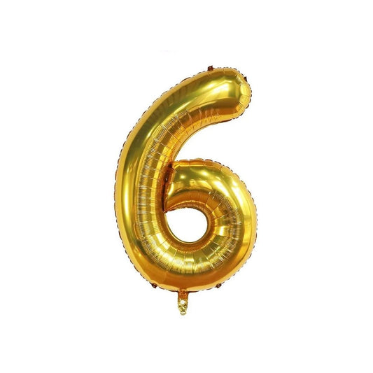 Gold 34-inch Foil Balloon Number 6