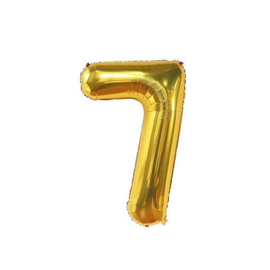 Gold 34-inch Foil Balloon Number 7