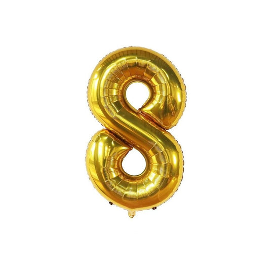 Gold 34-inch Foil Balloon Number 8