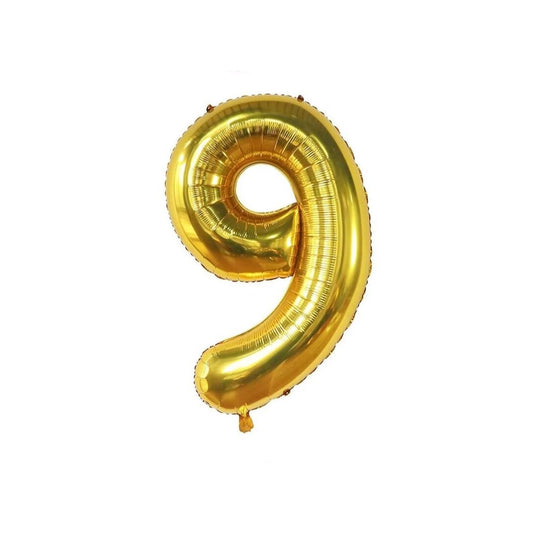 Gold 34-inch Foil Balloon Number 9