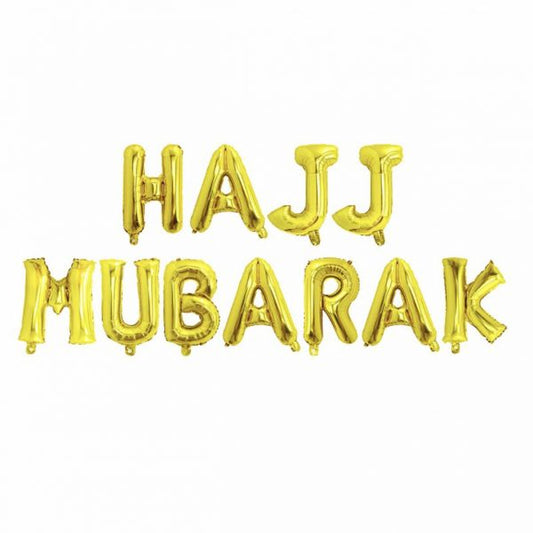 Hajj Mubarak Letters Foil Balloon Set
