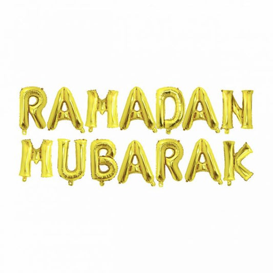Ramadan Mubarak Letters Foil Balloon Set