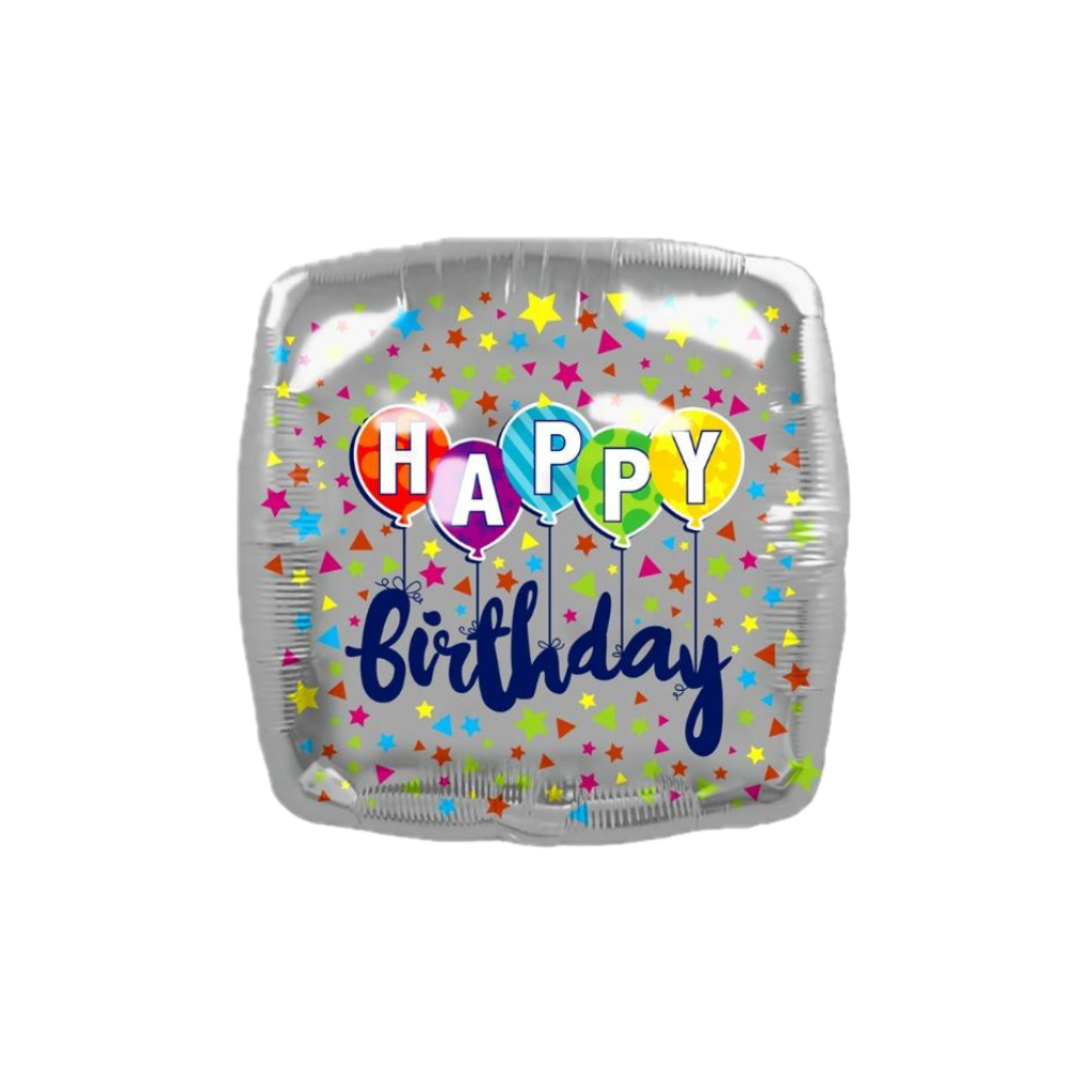Happy Birthday Square 18-inch Foil Balloon