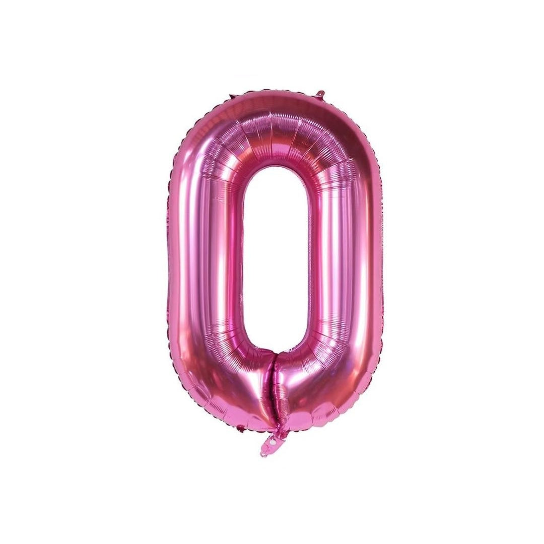 Pink 34-inch Foil Balloon Number 0