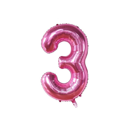 Pink 34-inch Foil Balloon Number 3