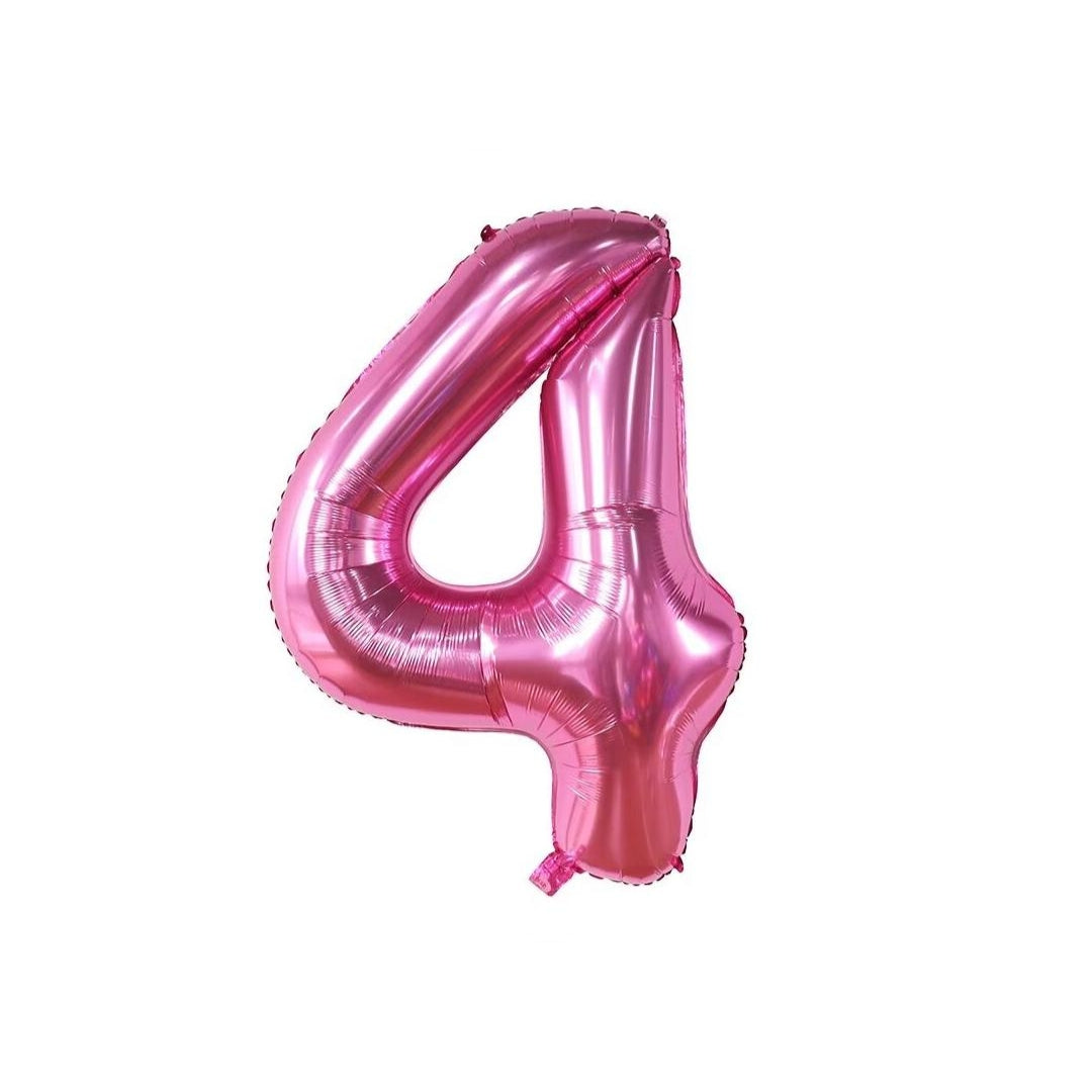 Pink 34-inch Foil Balloon Number 4