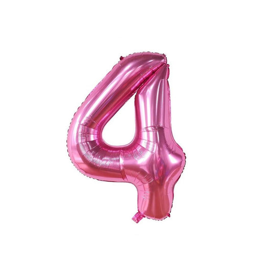 Pink 34-inch Foil Balloon Number 4