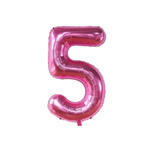 Pink 34-inch Foil Balloon Number 5