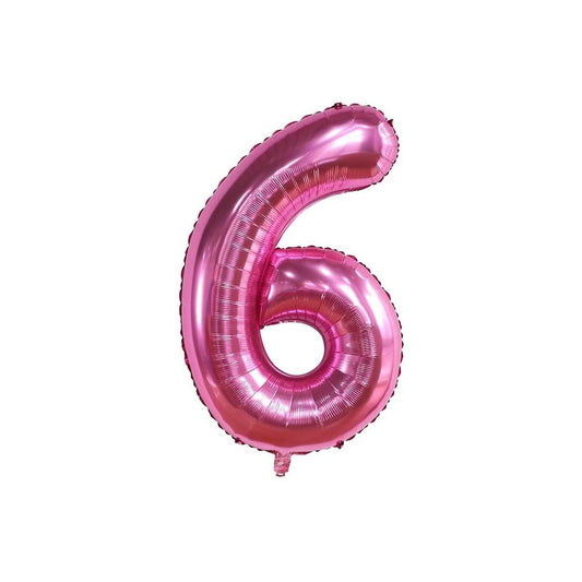 Pink 34-inch Foil Balloon Number 6