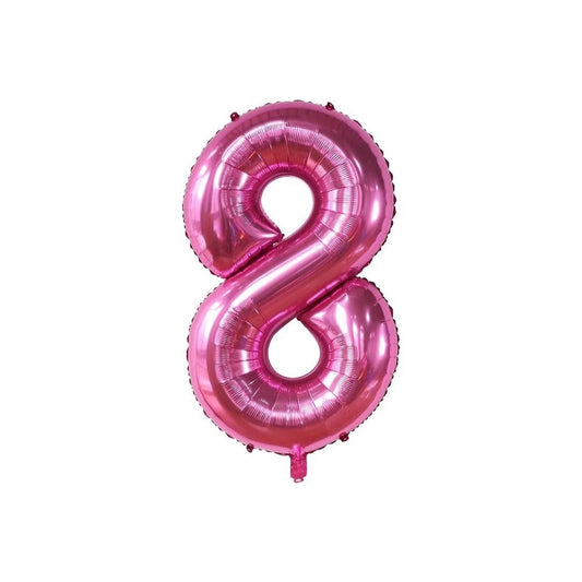 Pink 34-inch Foil Balloon Number 8