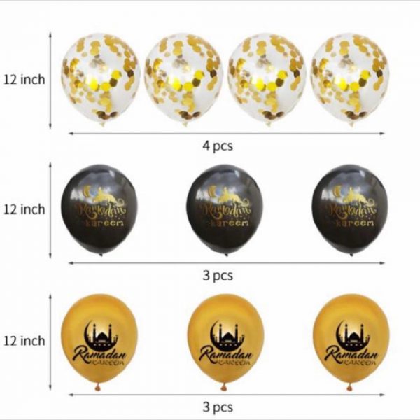 Ramadan Mubarak Latex Balloons Set