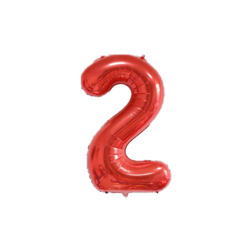 Red 34-inch Foil Balloon Number 2
