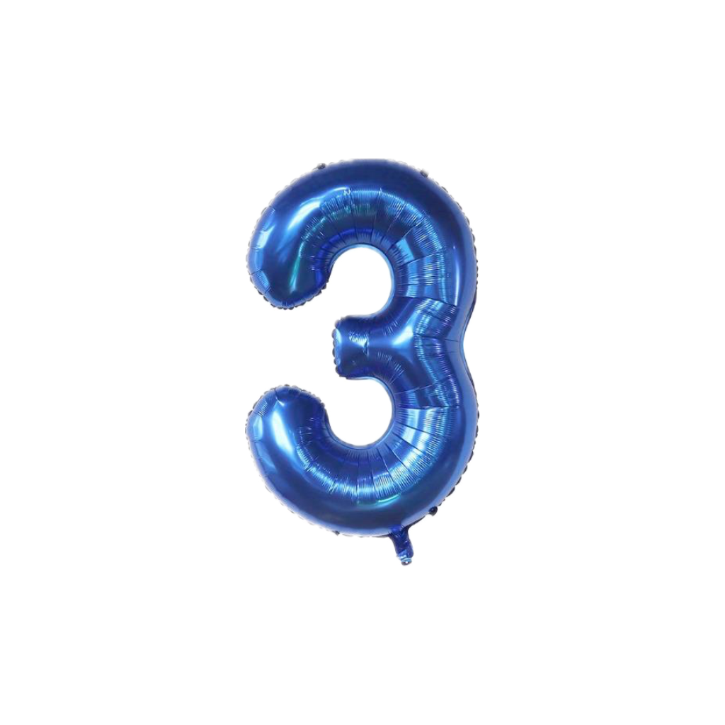 Royal Blue 34-inch Foil Balloon Number 3
