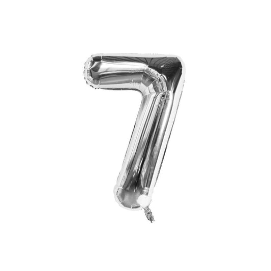 Silver 34-inch Foil Balloon Number 7